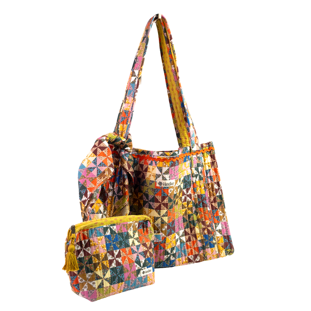 Calico Quilted Zipper Pouch