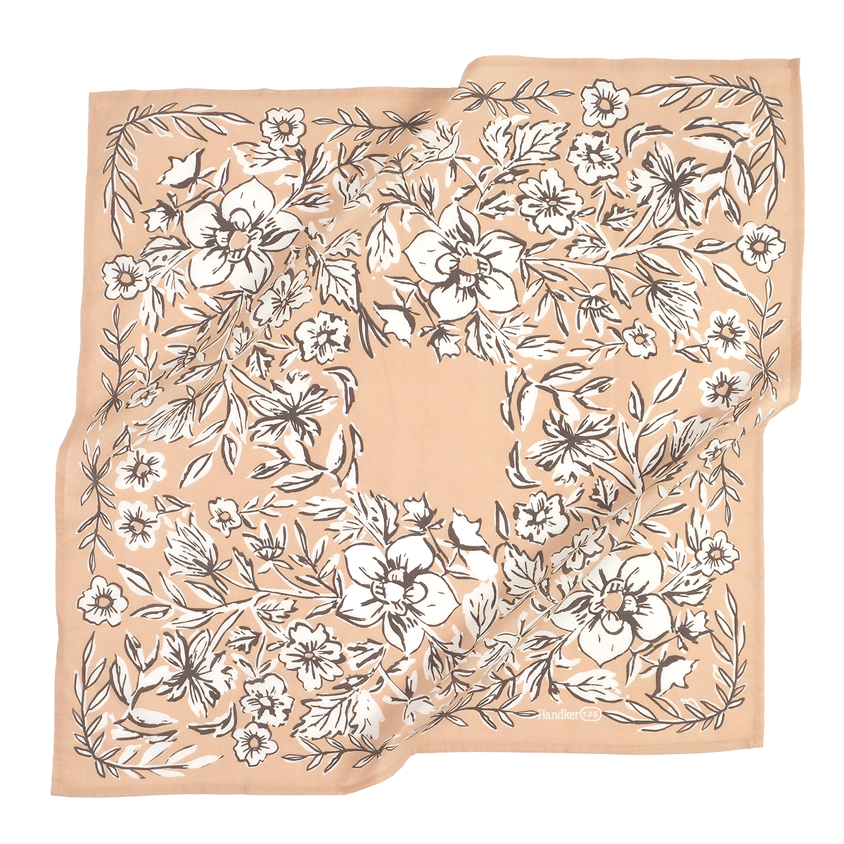 No. 135 Georgia Bandana | Soft Peach Foral