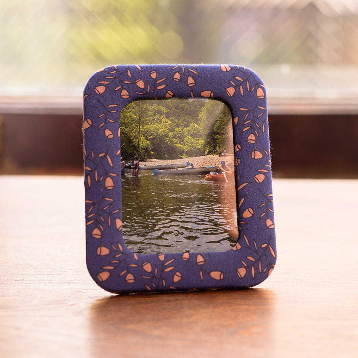 Posey Blue 4"x5" Fabric Desktop Frame