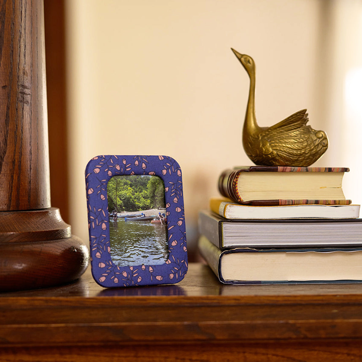 Posey Blue 4"x5" Fabric Desktop Frame
