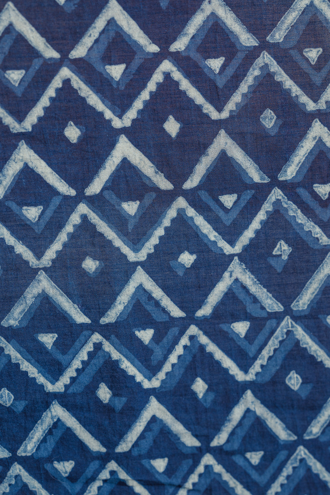 Marina triangle print indigo dyed shawl