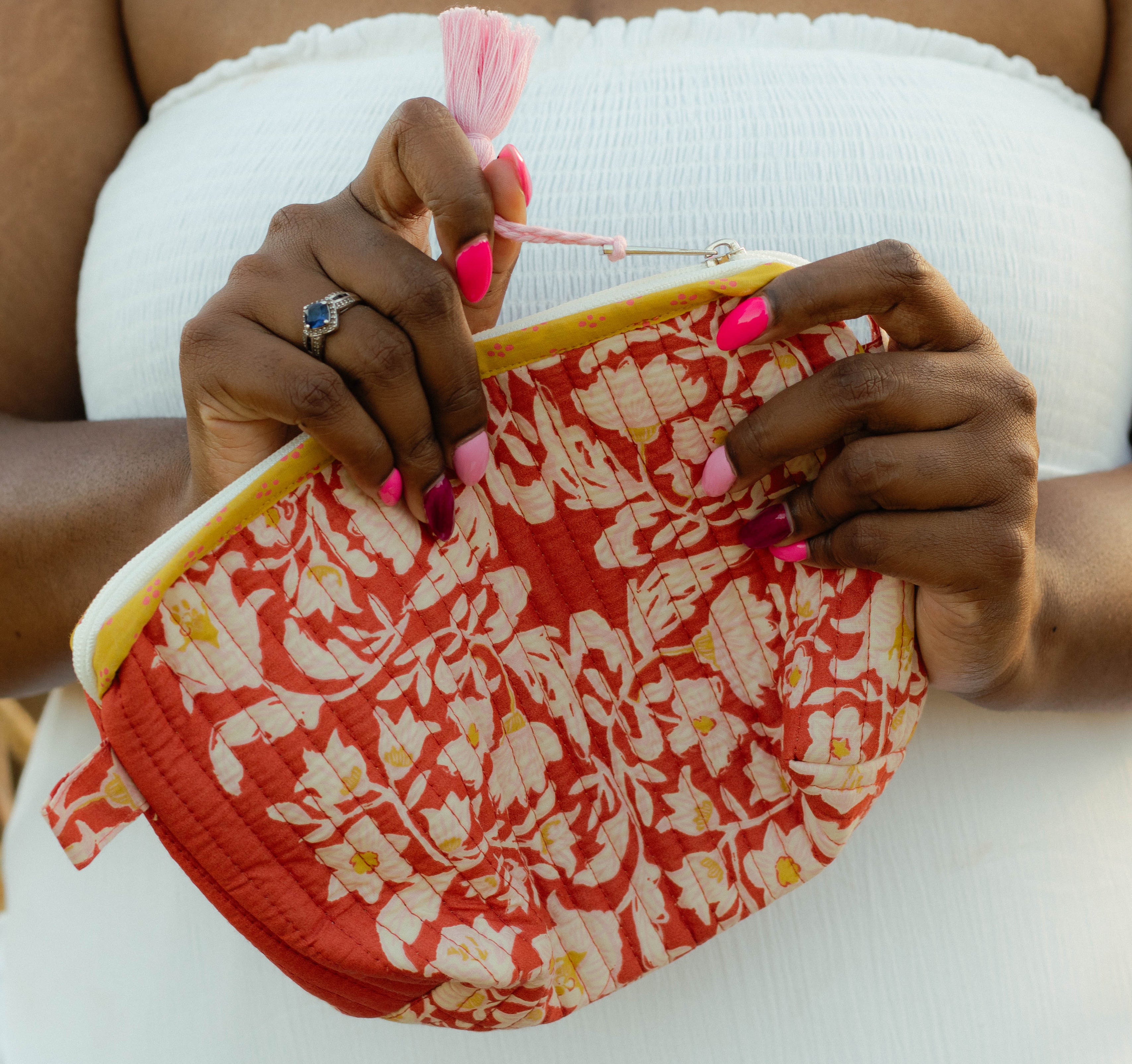 Delphine Quilted Zipper Pouch