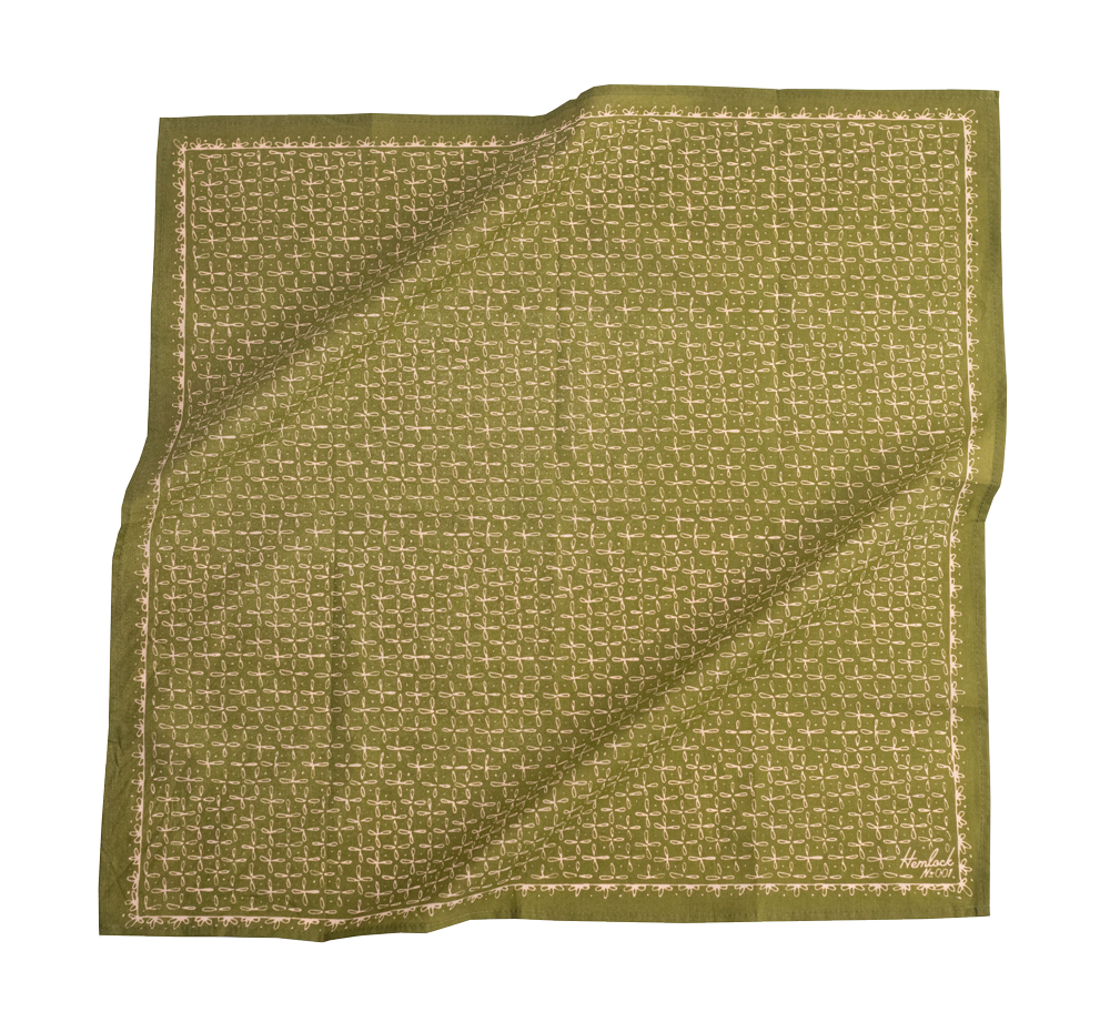 Hemlock Goods Olivette green bandana