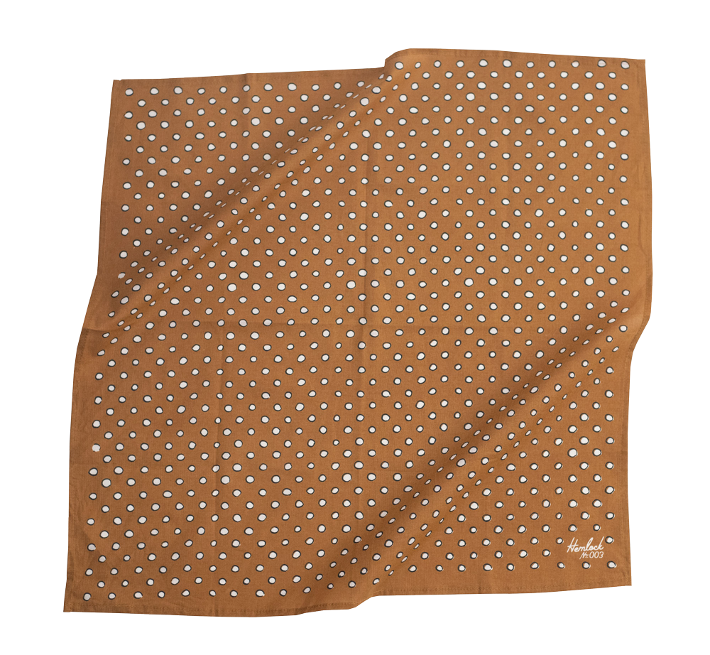 Hemlock Goods No. 003 Jahnsen Designer cotton Bandana brown polka dot
