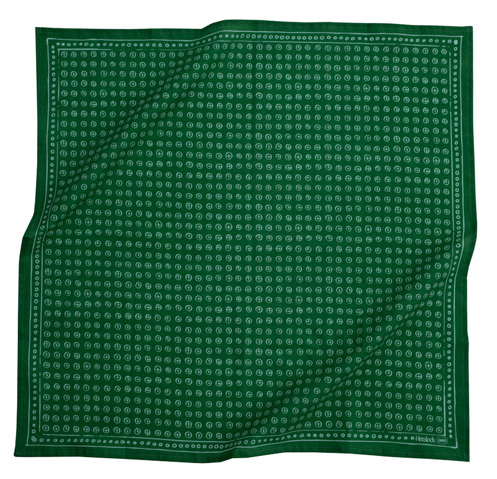 Hemlock Goods No. 060 Pills Modern dots designer mens Bandana Hunter green