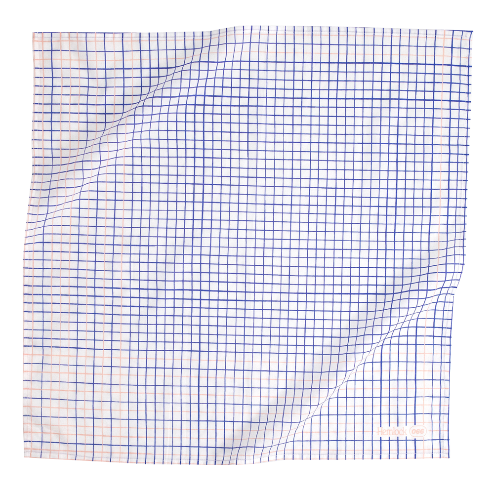 Hemlock Goods No. 066 Notebook Modern Designer Bandana Graph Windowpane print Blue white
