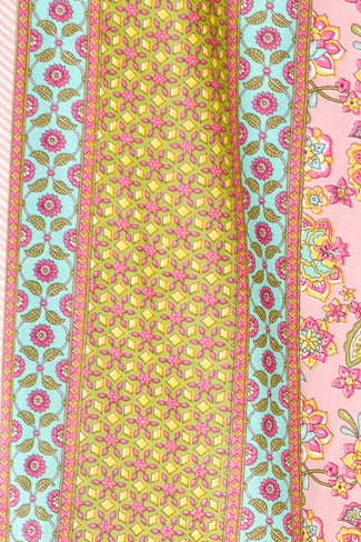 Block Print Cotton Tablecloth -  Floral Multi