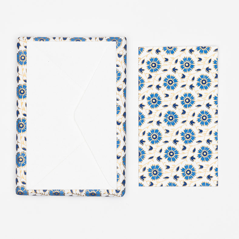 Handmade Blue Dandelion Boxed Stationery Set