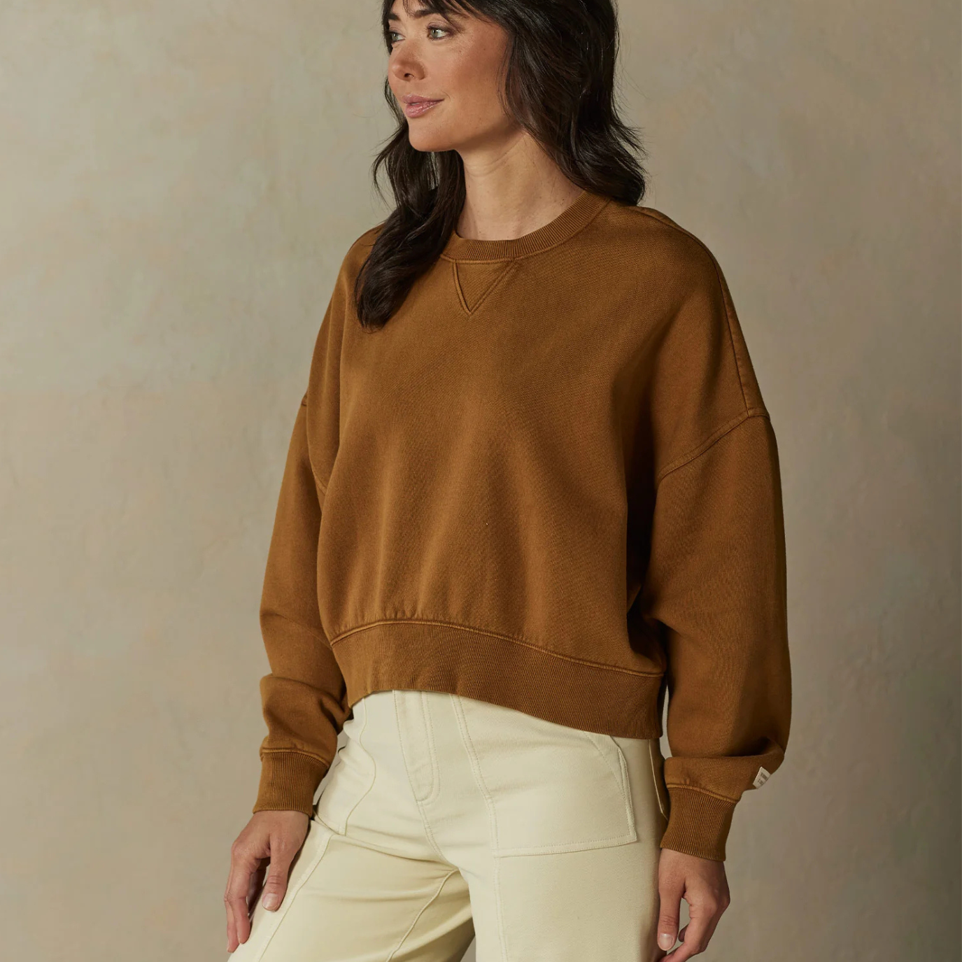 Normal Brand Premium Fleece Vintage Crewneck in Maple Glaze - Women's