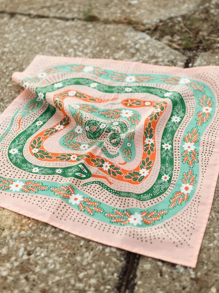 No. 069 Snakes Pink Bandana