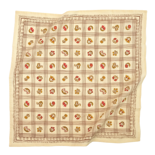 No. 130 Laura Floral & Windowpane Bandana