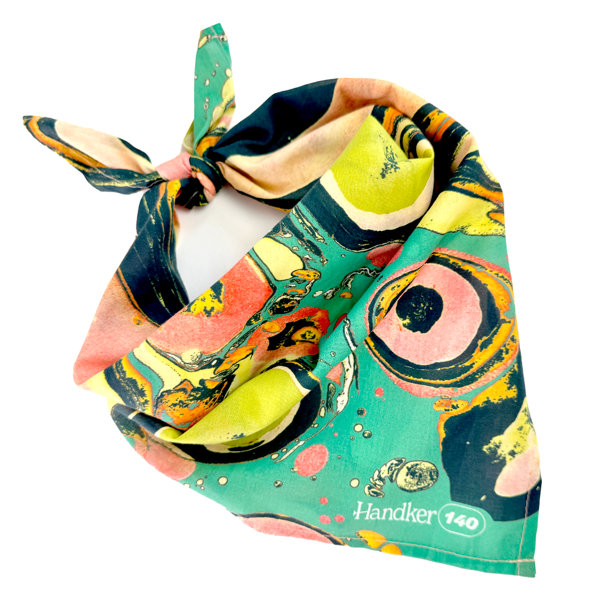 Colorful bandana with abstract marble design 