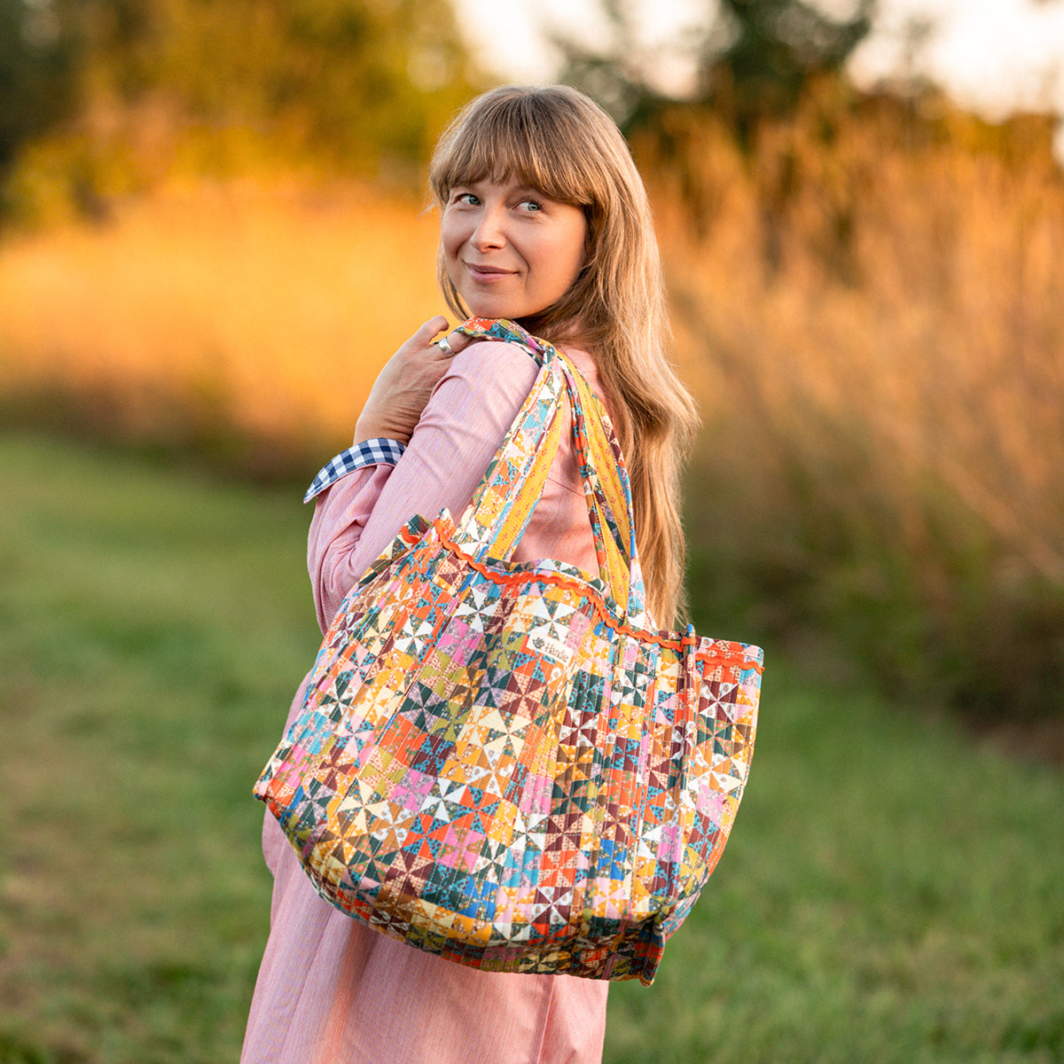 Calico Quilted Tote