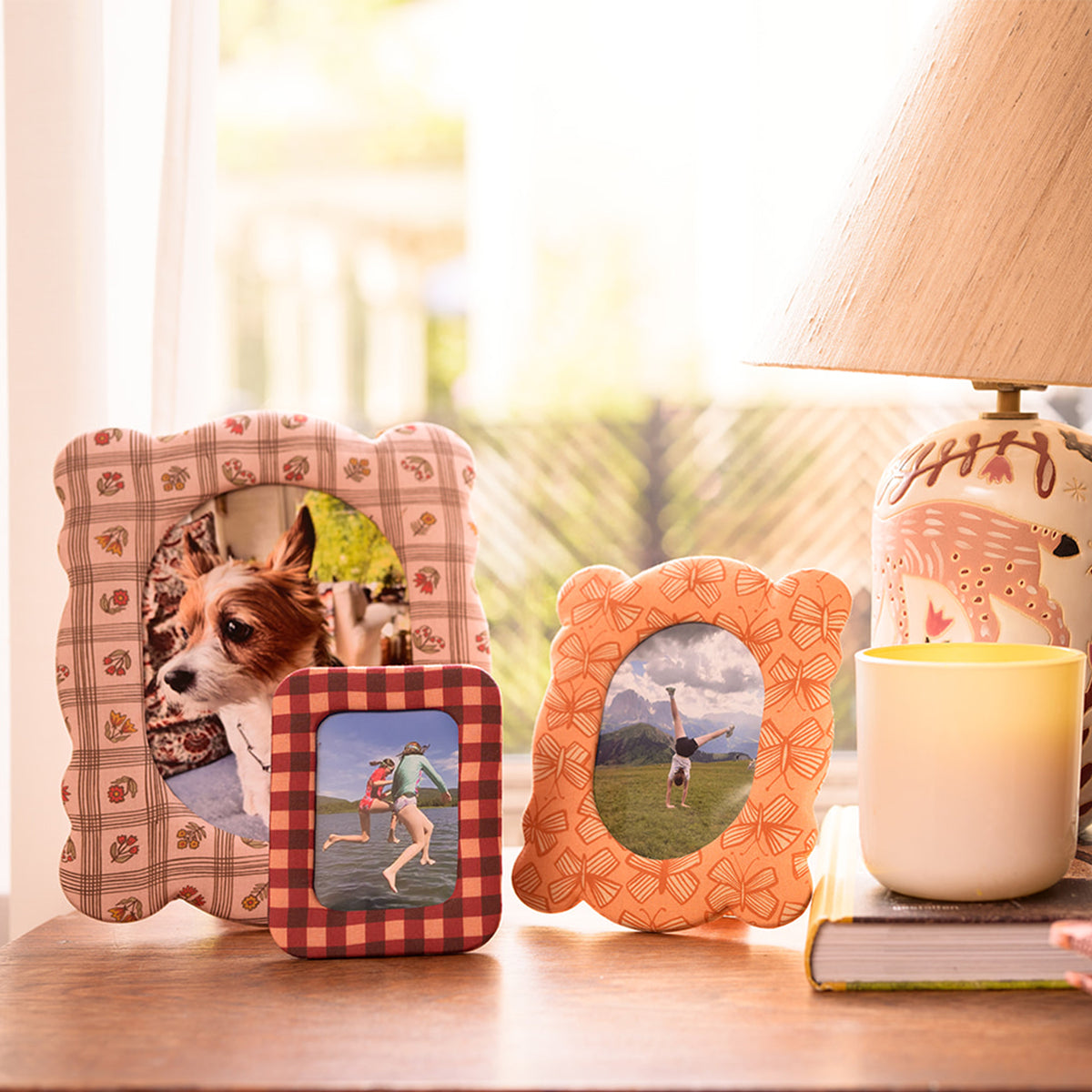 Laura Pink 8"x10" Fabric Desktop Frame