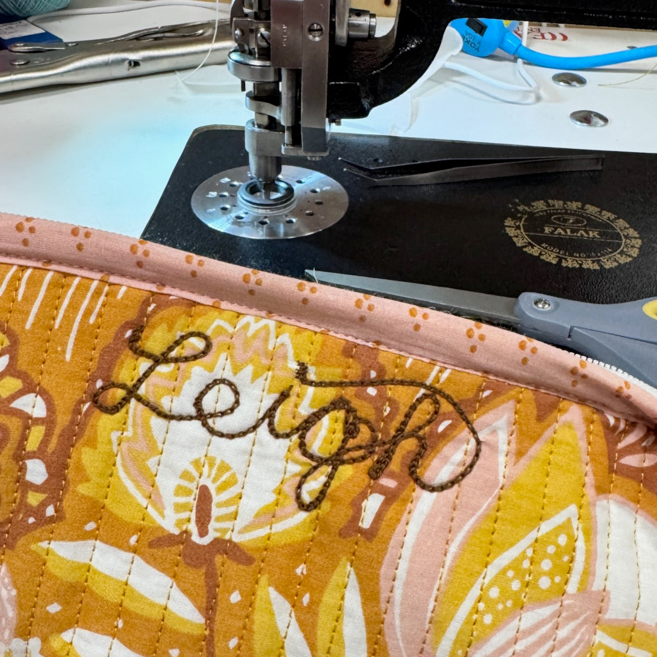 Tawny Quilted Zipper Pouch