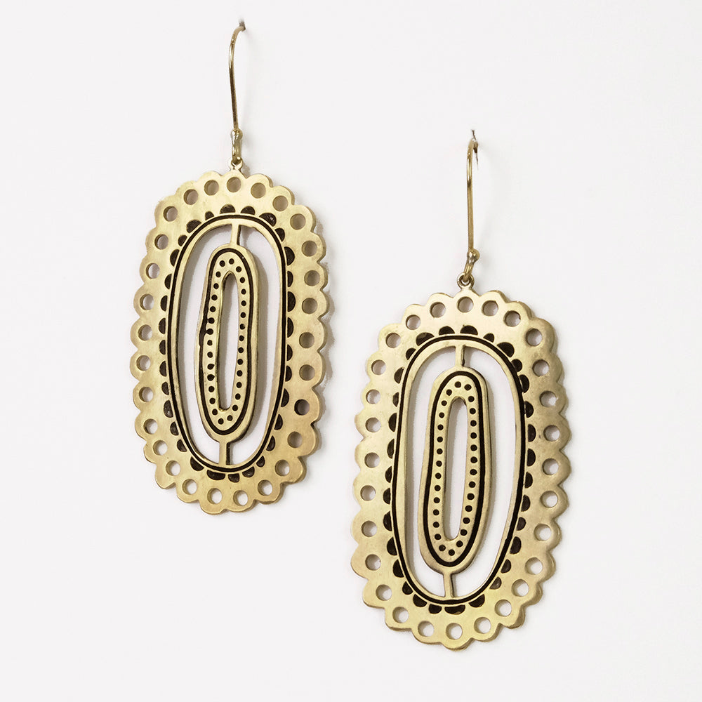 Lacey Brass Earrings