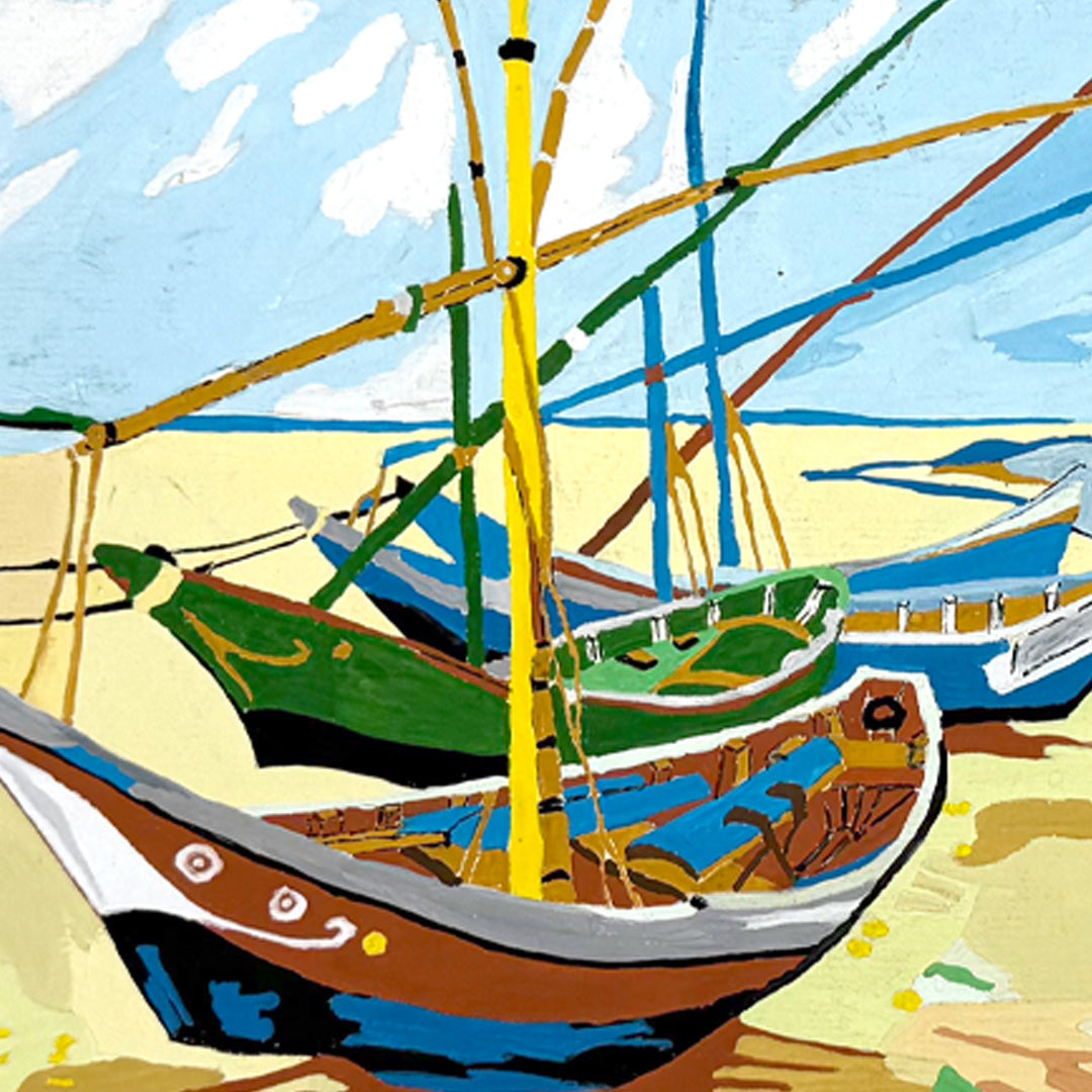 Seaside Boats Paint-by-Number