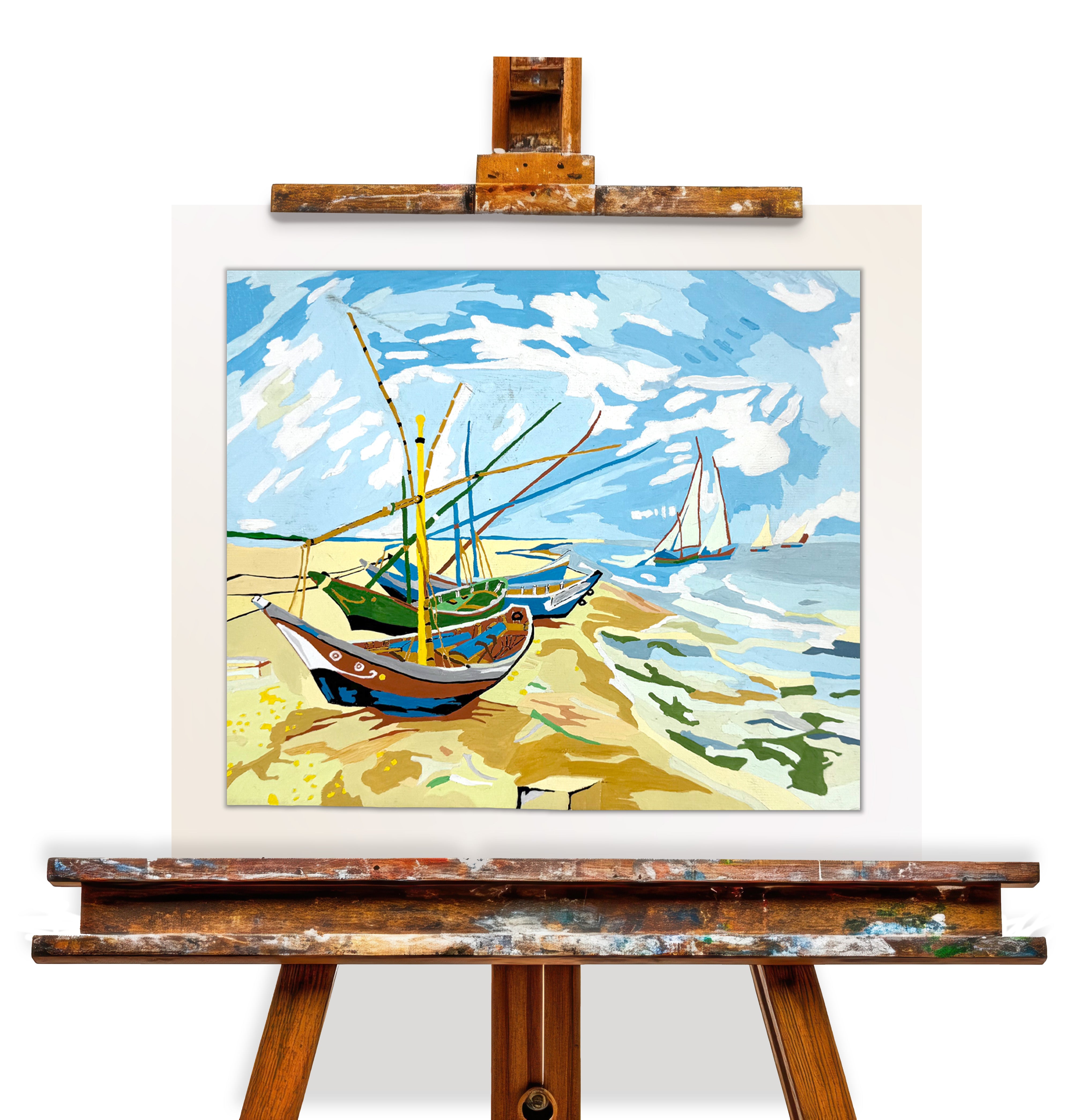 Seaside Boats Paint-by-Number