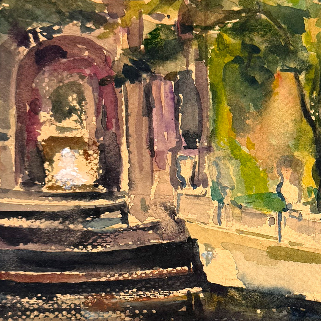 Grotto Garden Watercolor on Paper