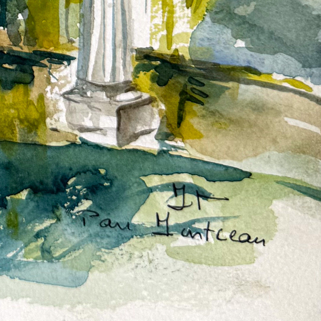 Columns Garden Watercolor on Paper