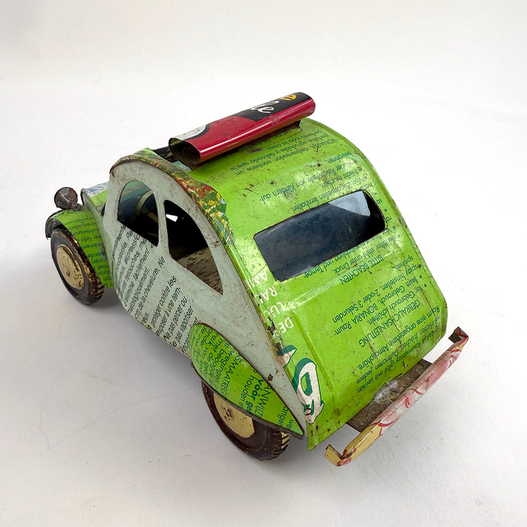 Folk Art Found Metal Car: Green