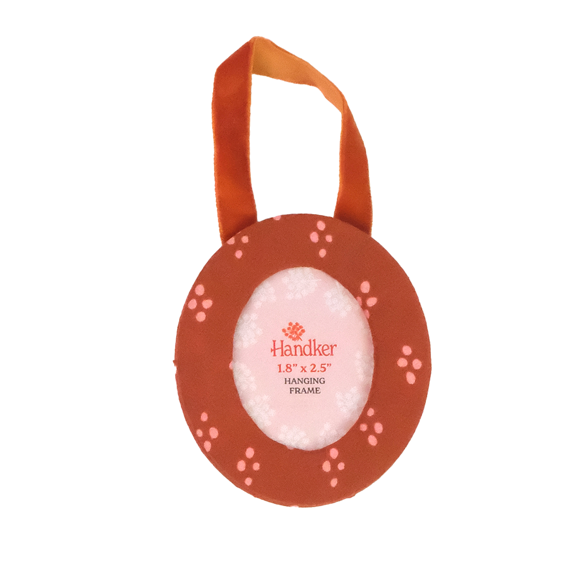 Handker red and pink fabric ornament photo frame with velvet ribbon for hanging