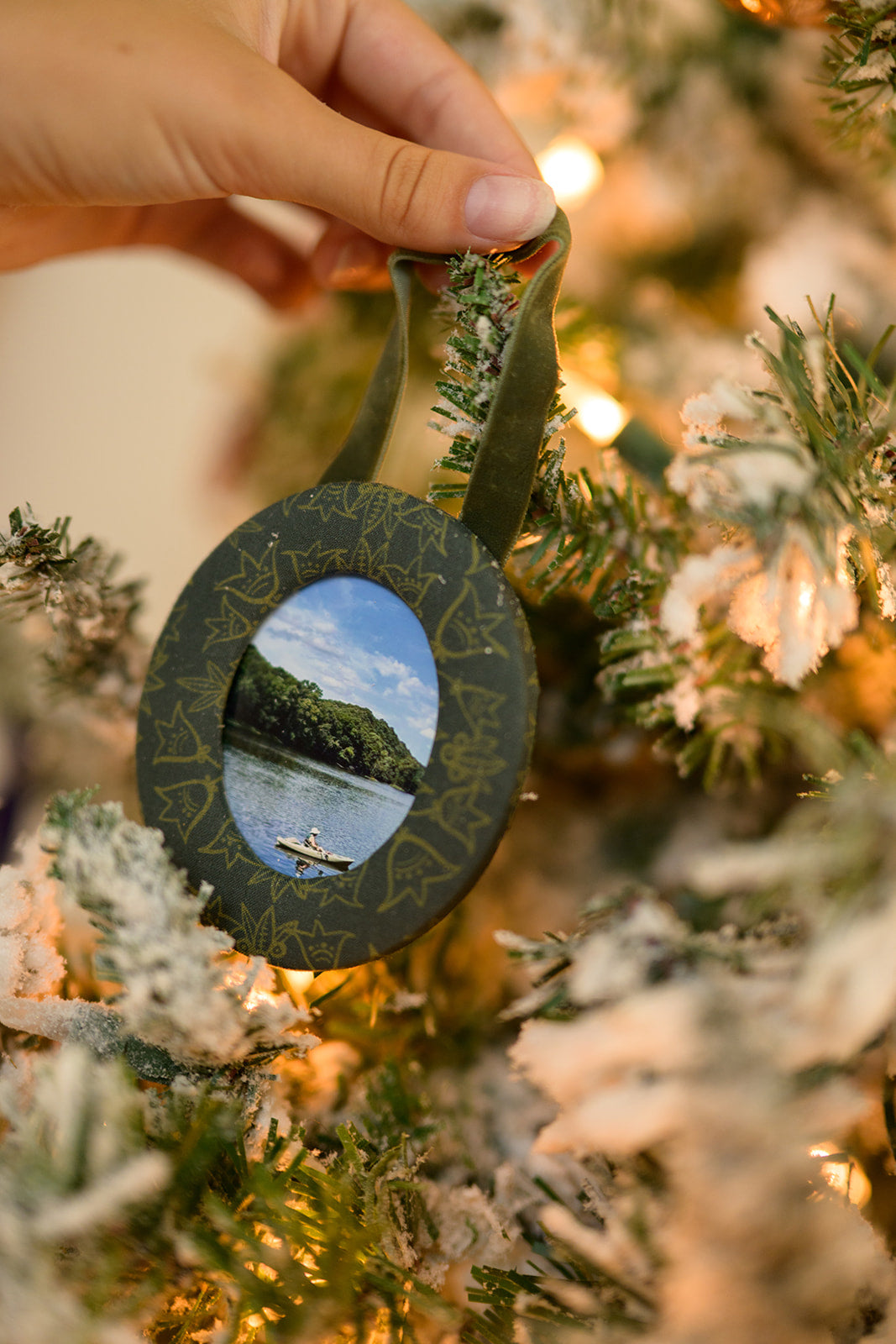Jenny Green Fabric Frame Ornament