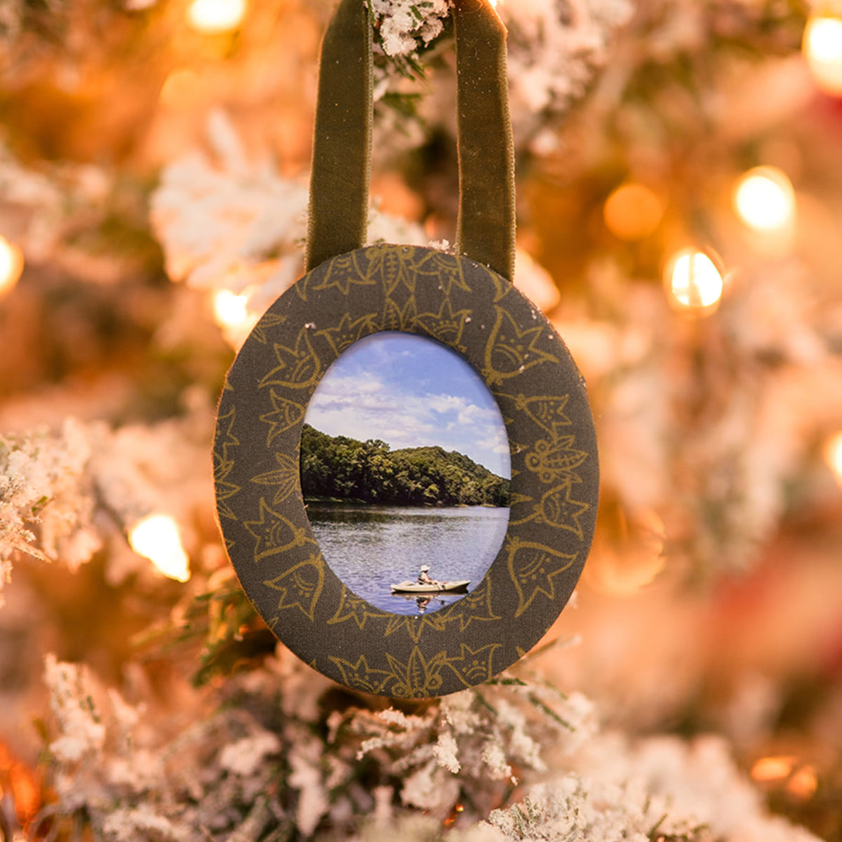 Jenny Green Fabric Frame Ornament