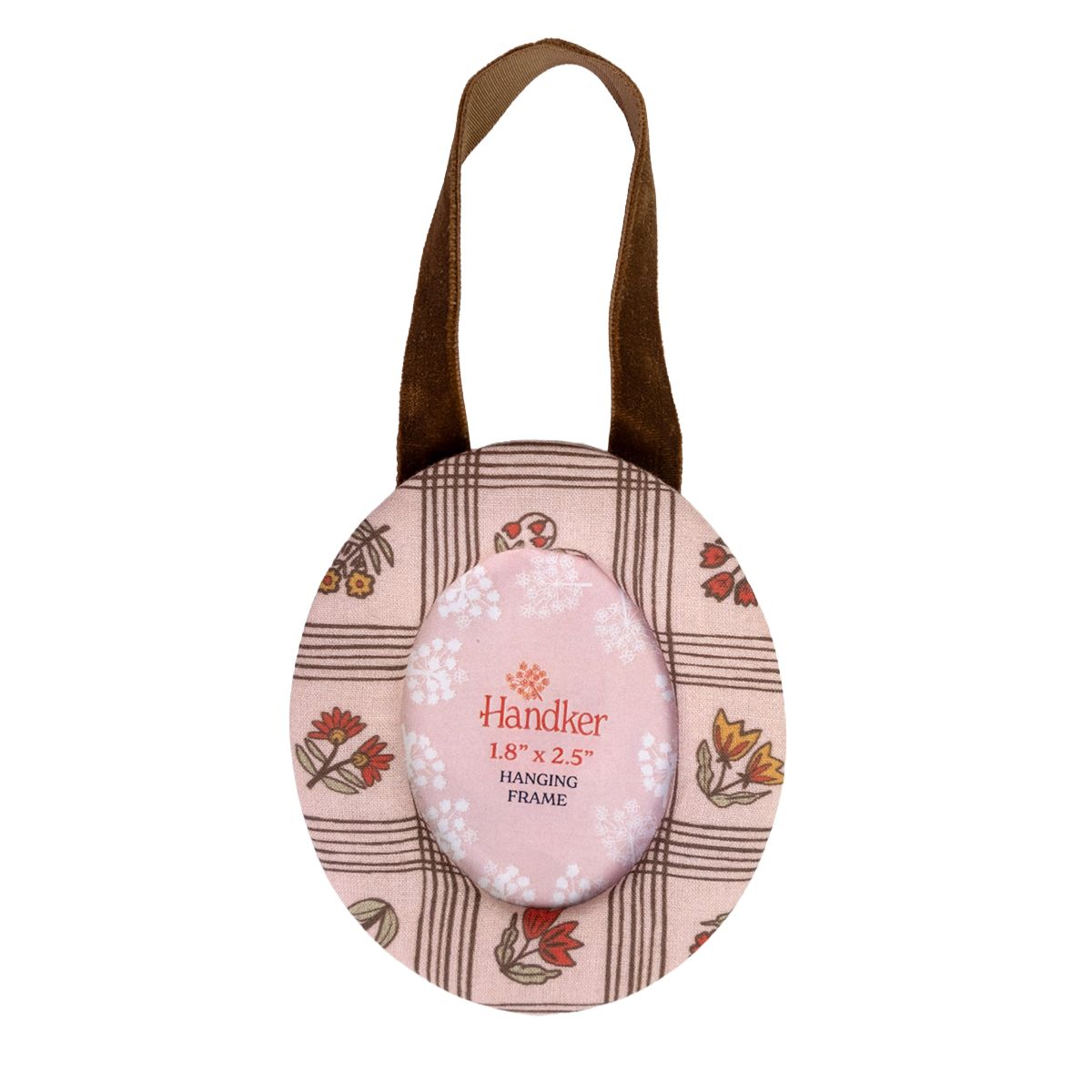 Laura Pink Fabric Frame Ornament