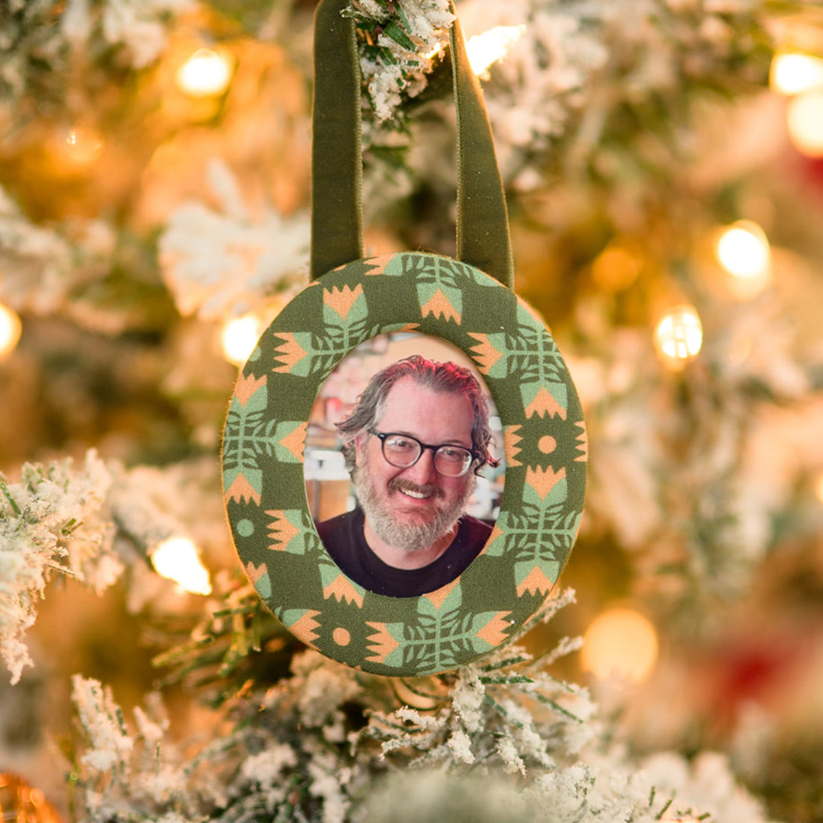Sarah Green Fabric Frame Ornament