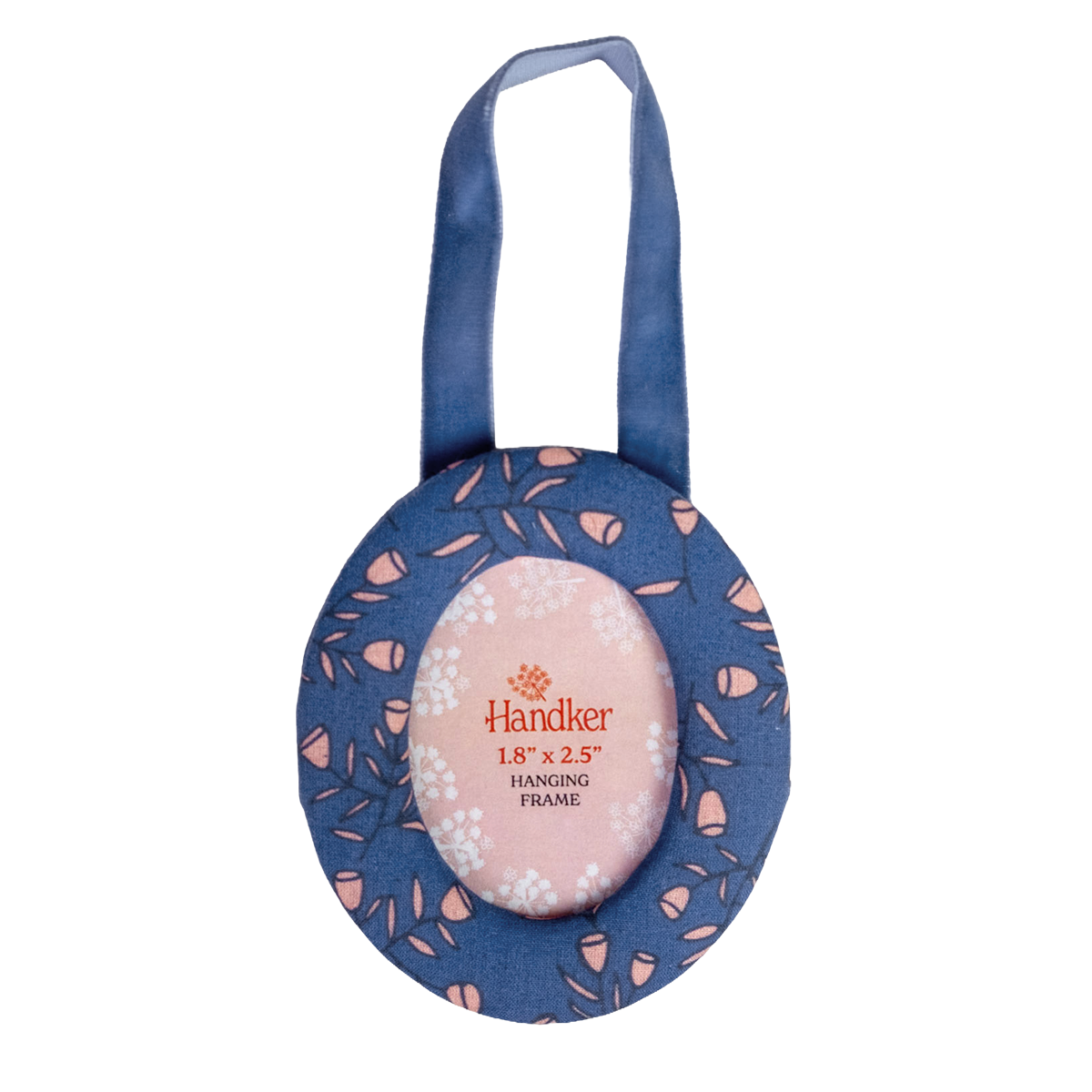 Posey Blue Fabric Frame Ornament