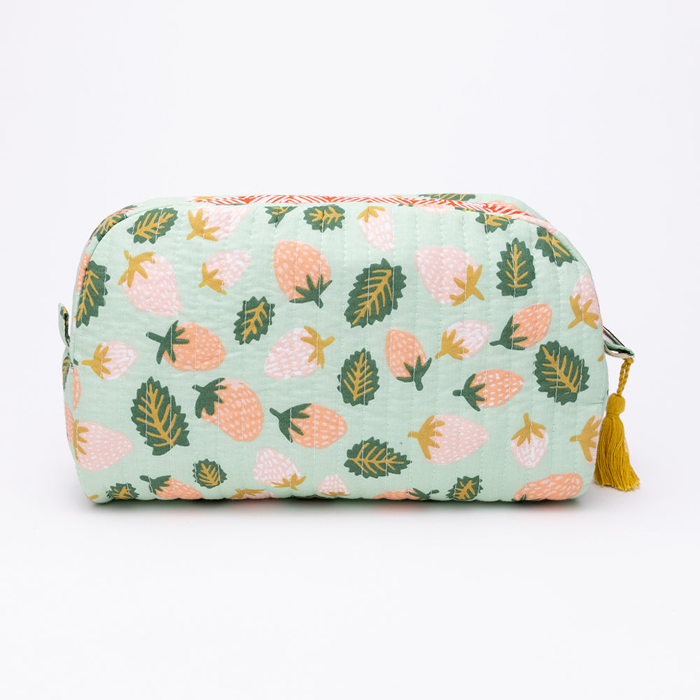 Suzette Large Quilted Scallop Zipper Pouch