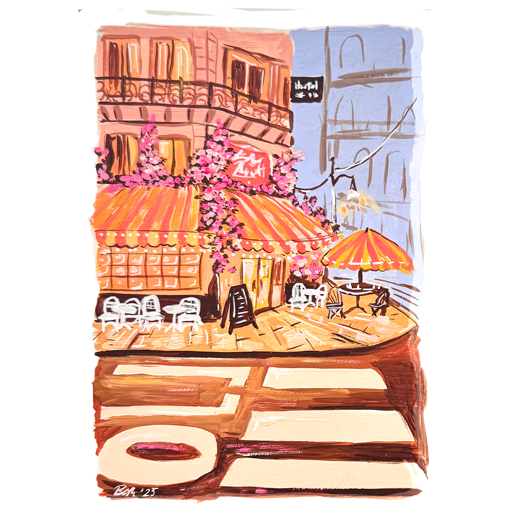 Artwork Original: Neon Rose Cafe B