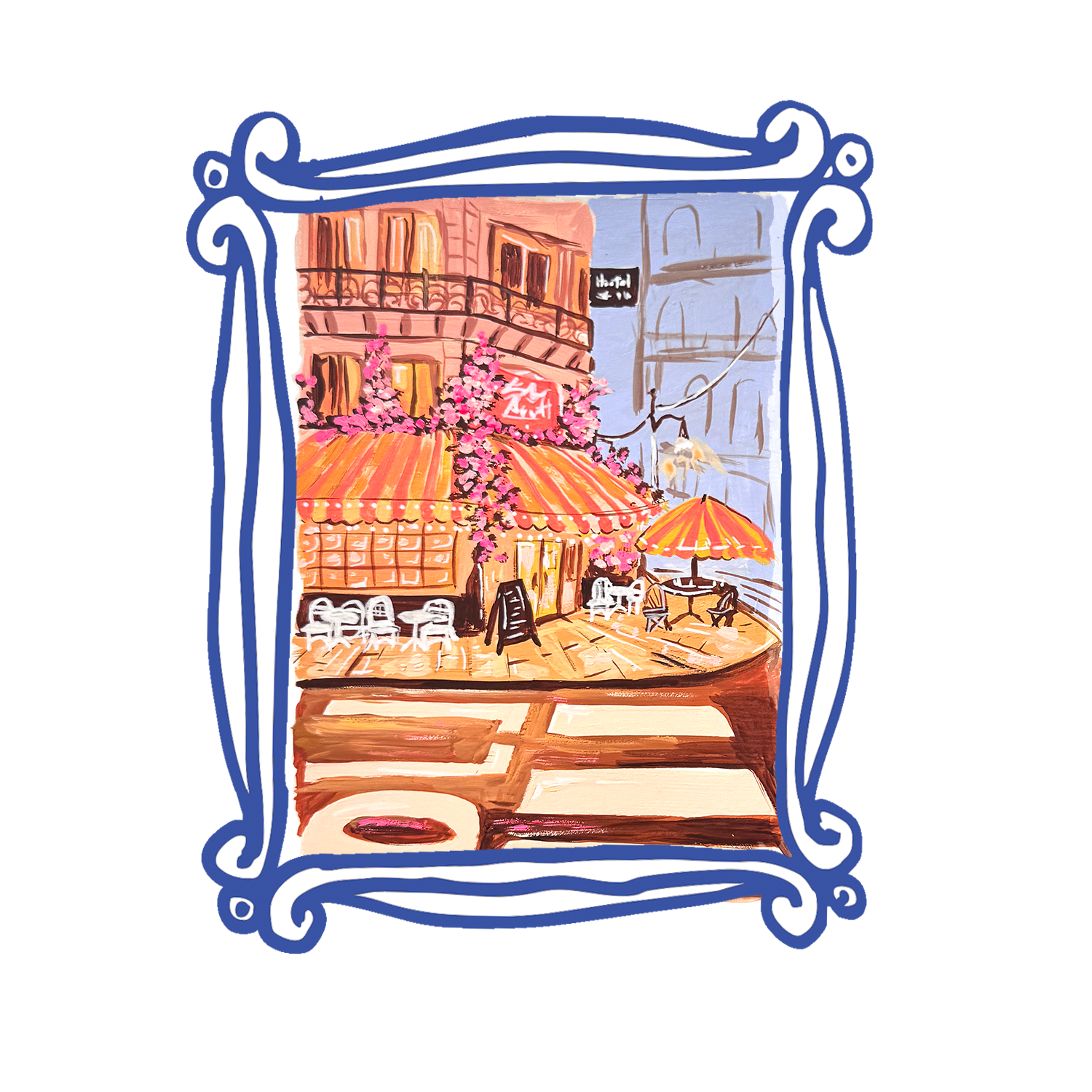 Artwork Original: Neon Rose Cafe B