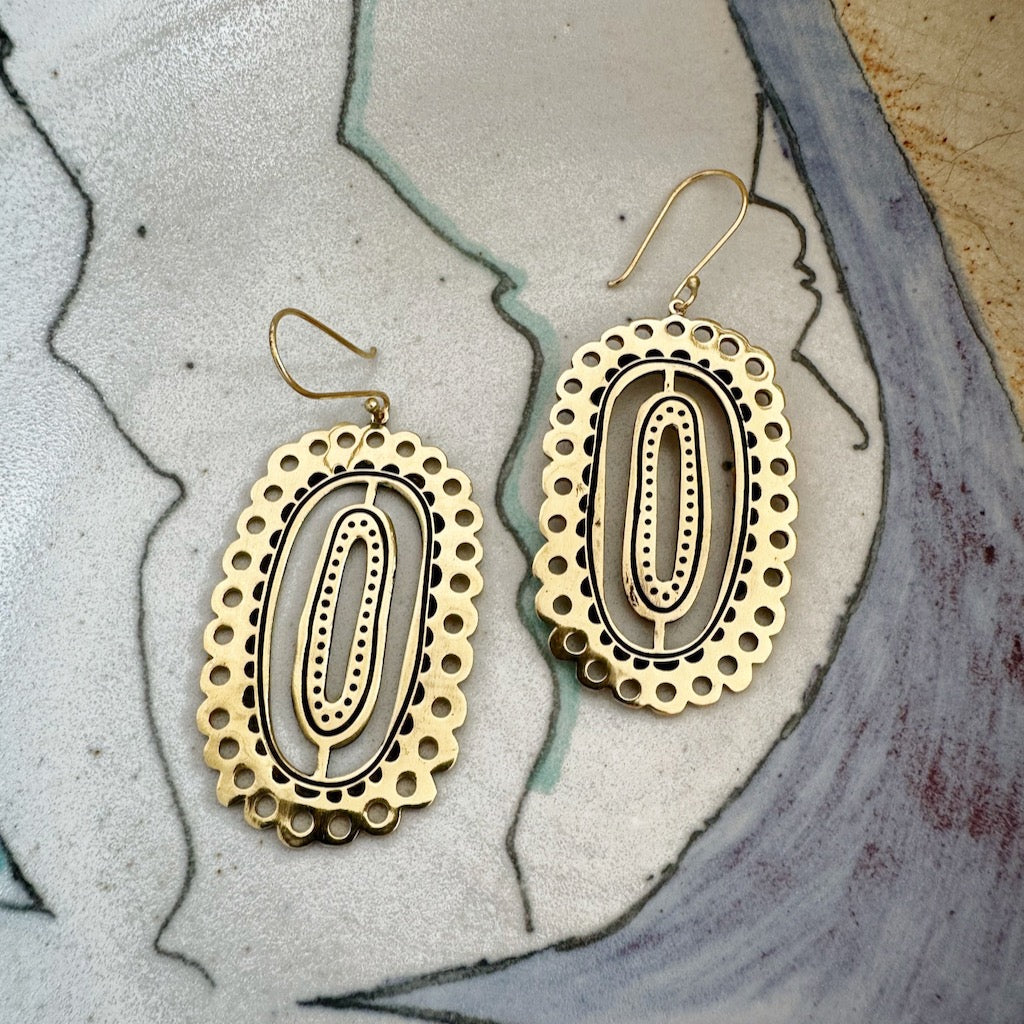 Lacey Brass Earrings