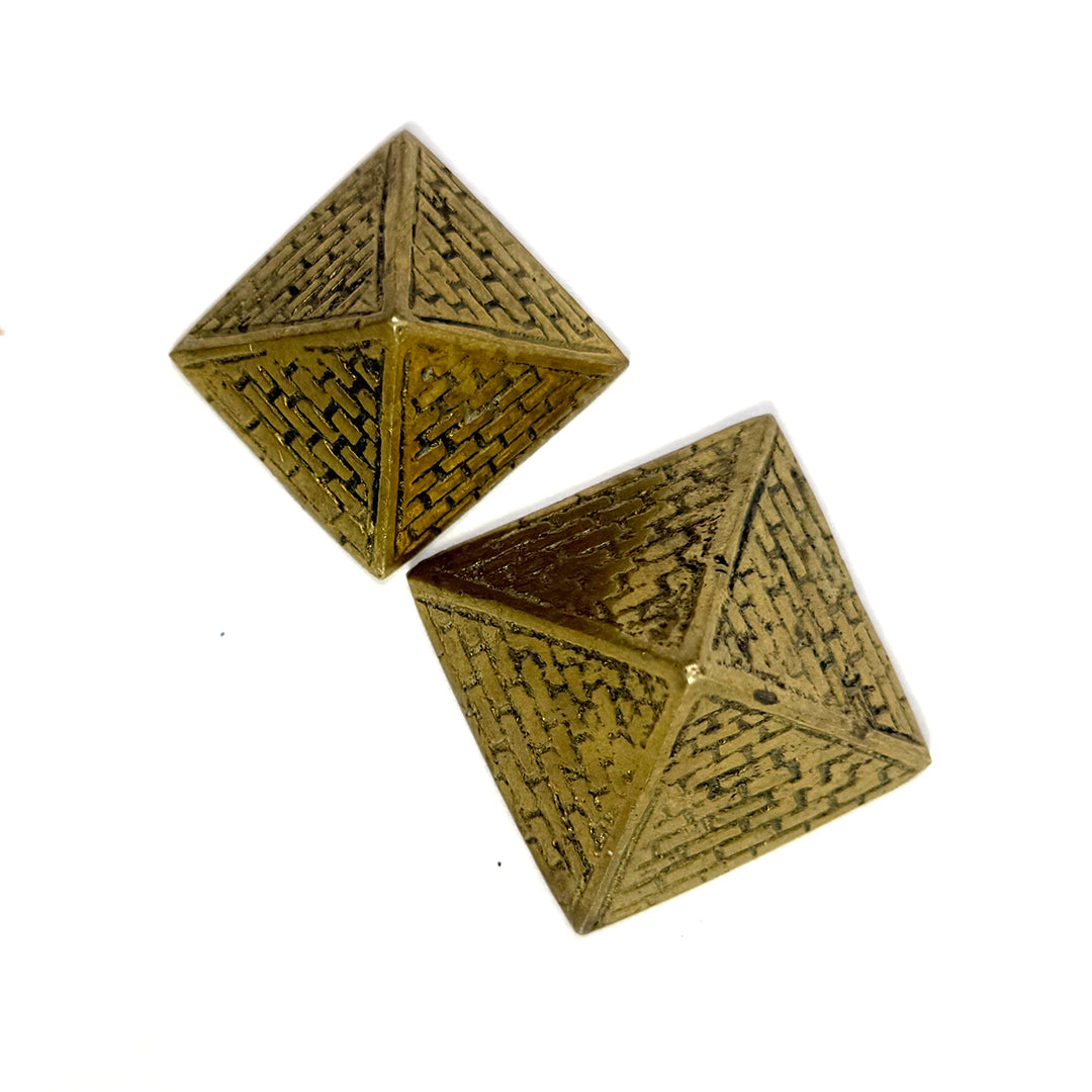 Brass Pyramid Paper Weight Set of 2