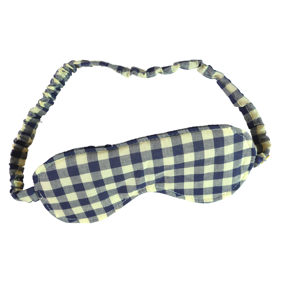 Checkered eye mask with plaid pattern on a white background