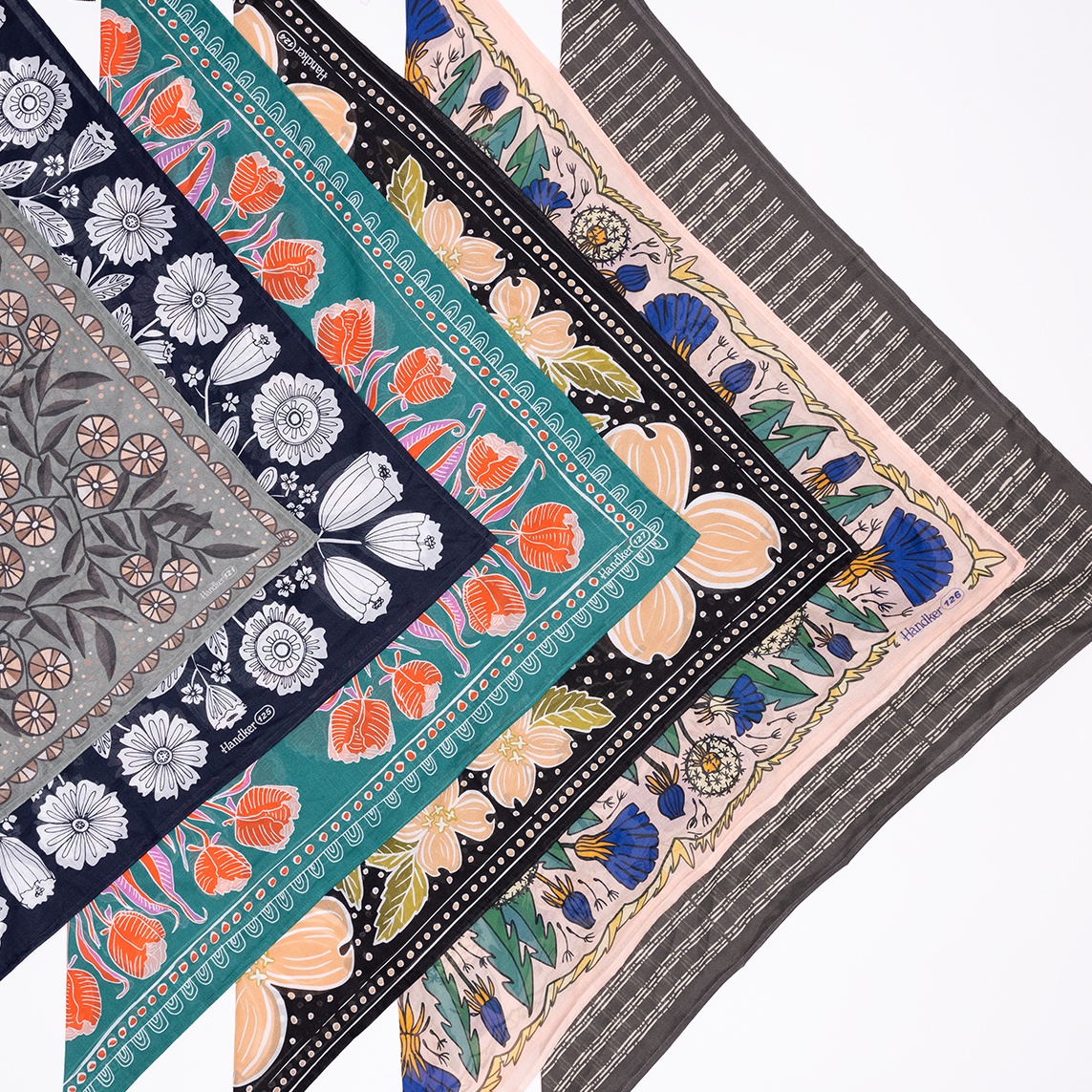 Colorful stack of bandanas, bandannas, scarves, handkerchiefs | by Handker Bandanas