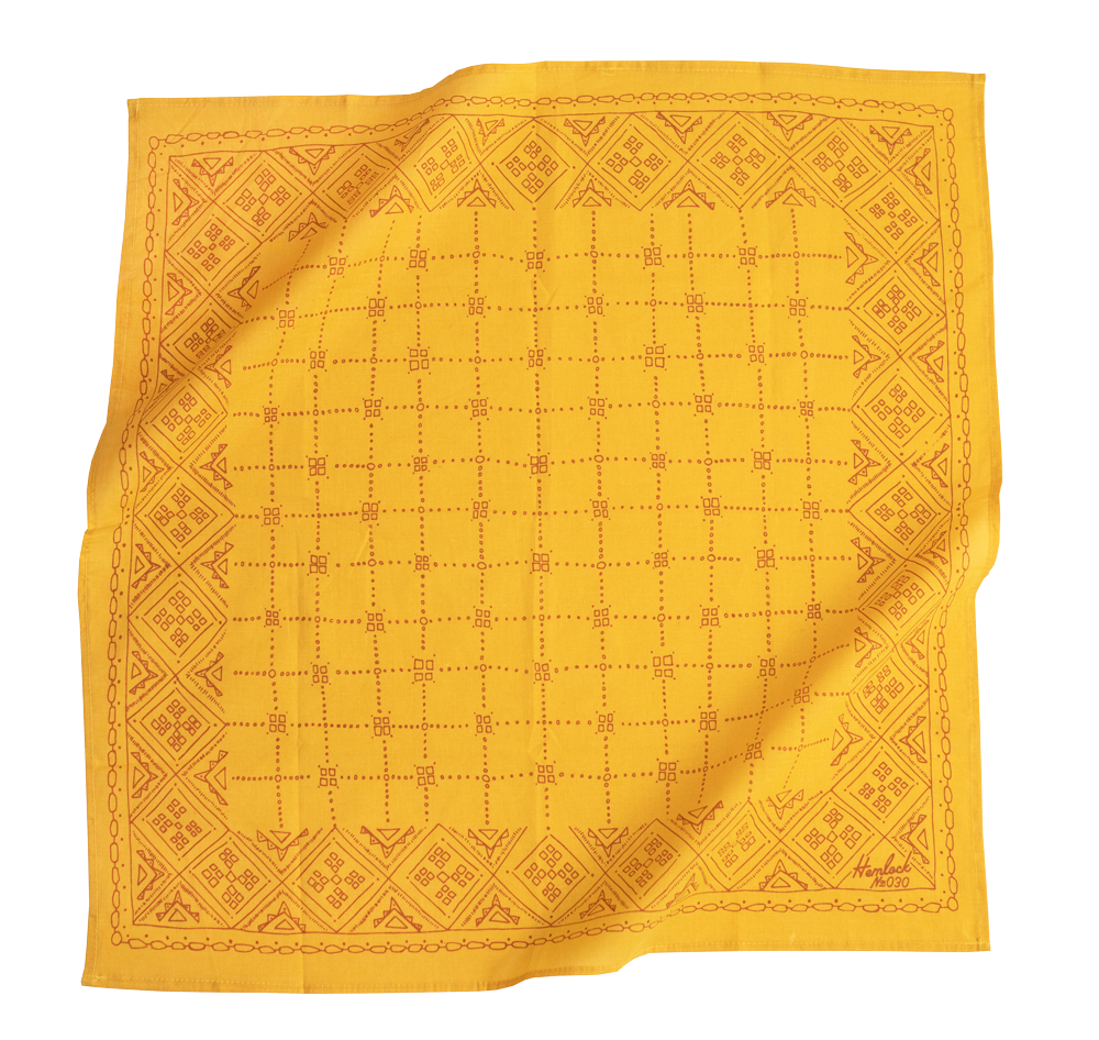 Hemlock Goods No. 030 Goldie Trendy  Bandana Gold and Yellow print